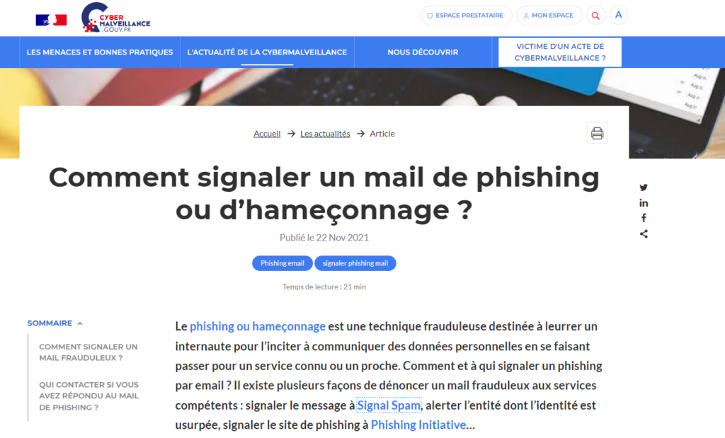 Phishing cybersécurité